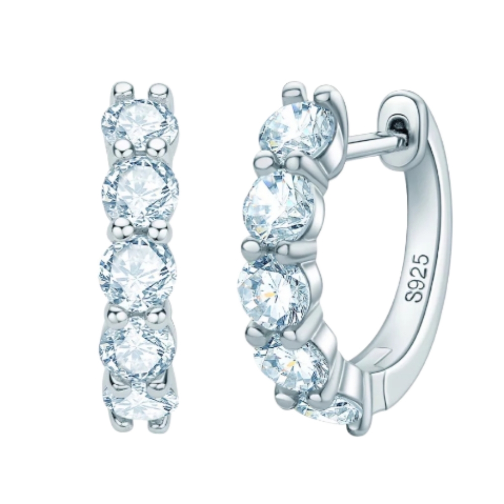 1ct. t.w. Moissanite Diamond 3mm Hoop Earrings NEW - Picture 7 of 10